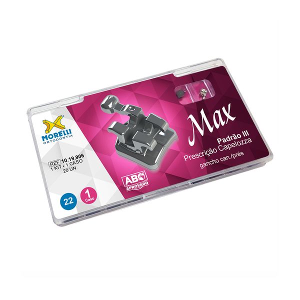 KIT-DE-BRAQUETES-MAX---PRESCRICAO-CAPELOZZA-PADRAO-III-.022---COM-GANCHO-NOS-CANINOS-E-PRES---MORELLI